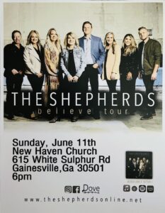The Shepherds will be performing at New Haven Church on Sunday, June 11th at 6pm! We hope to see you there!